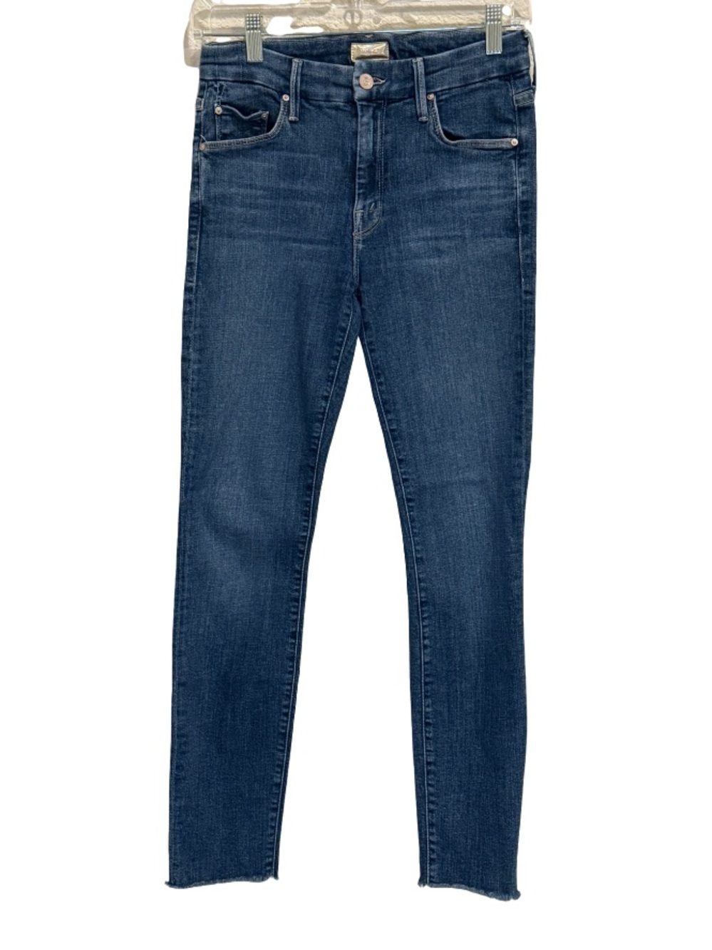 MOTHER Looker Ankle Fray Skinny Jeans “Girl Crush” Medium Dark Wash Size 27
